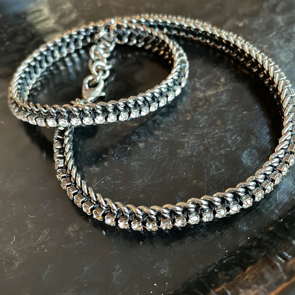 COPY - Stella & dot wrap bracelet ebony metal with rhinestones